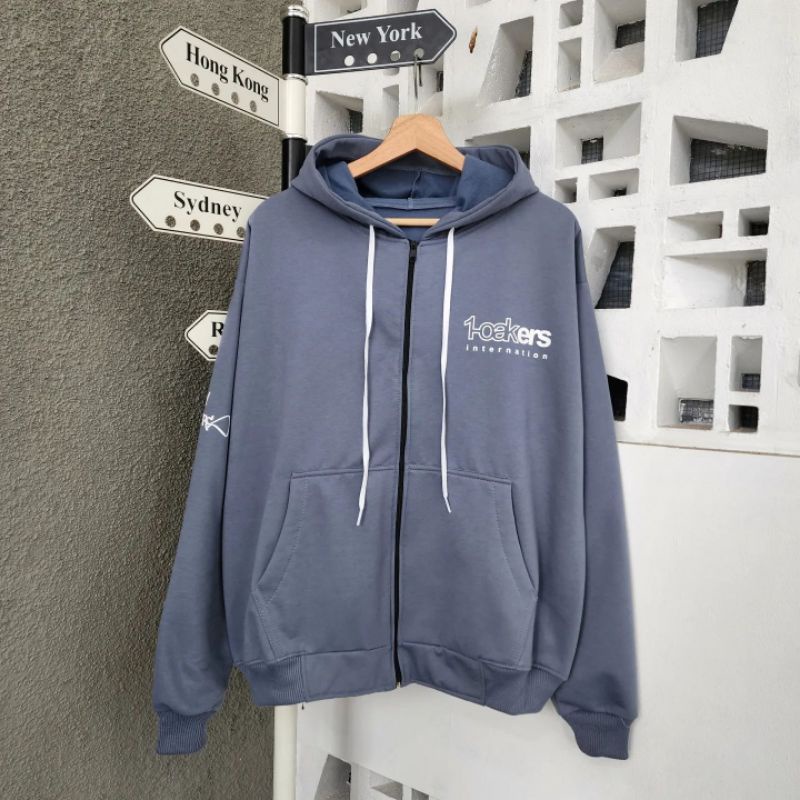 OAKERS Hoodie Zipper Oversize Unisex Size XXL | Sweater Hoodie Oversize Korean Style | Sweatshirt Oversize