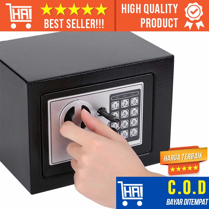 BRANKAS BAJA PASSWORD KODE LED ELEKTRIK AMAN SIMPAN UANG EMAS PERHIASAN DEPOSIT MINI ANGKA KECIL