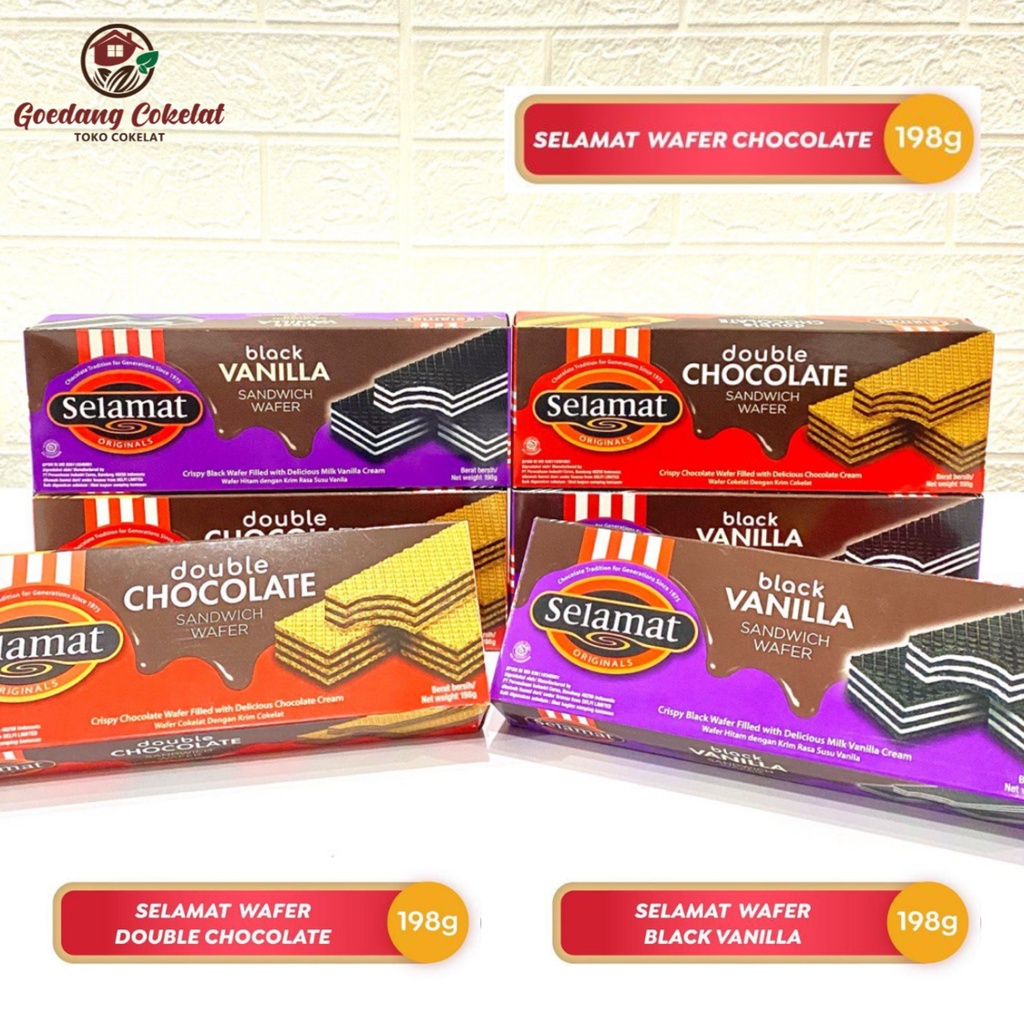 

Selamat Wafer Coklat Double Chocolate Black Vanilla 198 Gr 145 gr