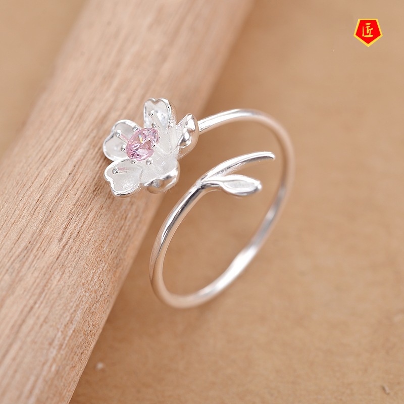 [Ready Stock]Elegant Graceful Sakura Ring Female Minimalist Creative