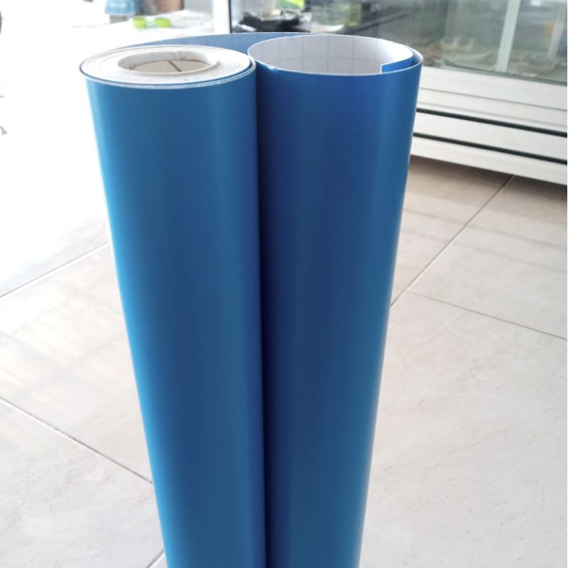 stiker aquarium biru doff