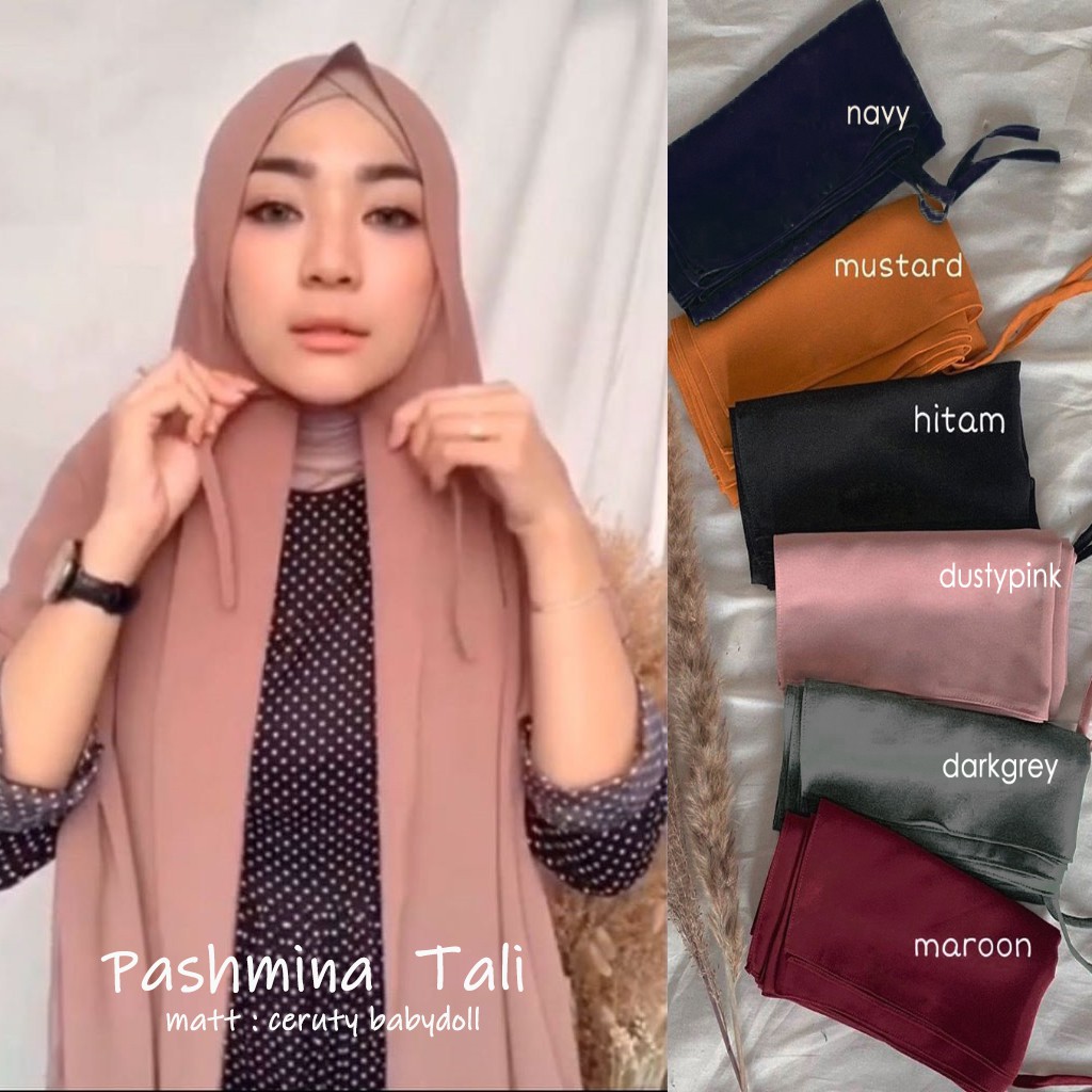  Jilbab  Hijab Pashmina  Tali  Dalam Ceruty Babydoll Terbaru 