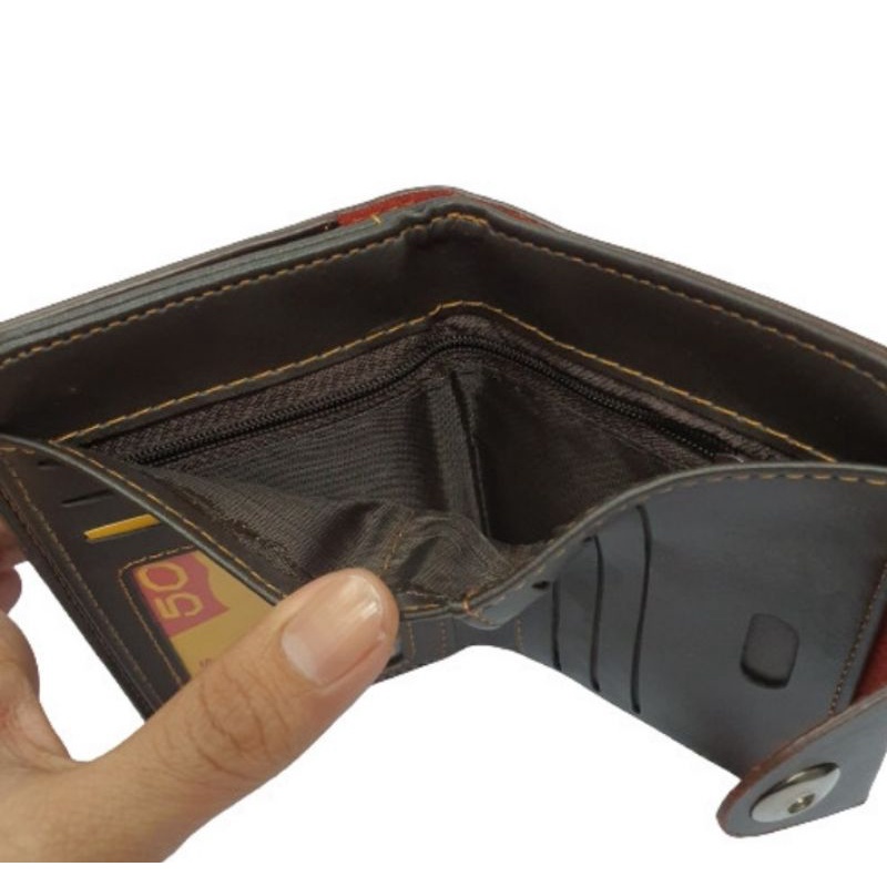 dompet kulit murah semi panjang tanggung pria 10 slot kartu