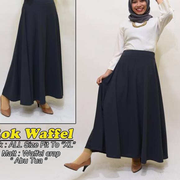 ❊ ROK WAFFLE LEBAR = Rok waffle  lebar payung premium basic mode material waffle crap ♧