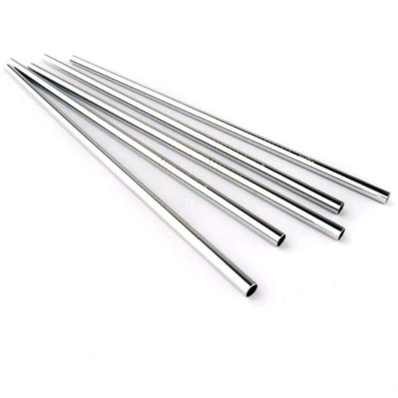 SEDOTAN STAINLESS LURUS STRAW - SEDOTAN BESI STAINLESS BENGKOK ANTI KARAT SILVER - UA