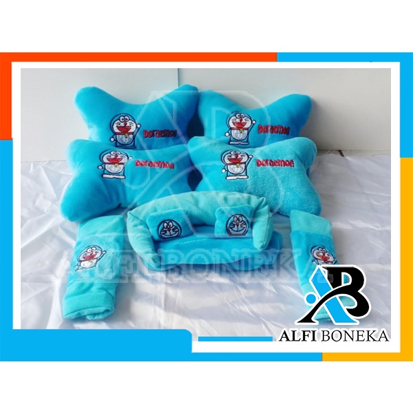 Paket Bantal Mobil dan bantal leher - Bantal sandar Mobil set murah - bantal mobil 7in1 boneka lucu
