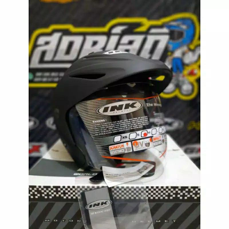HELM INK CX 22 BLACK DOFF ORIGINAL HELM INK CX22 ORI HITAM DOFF HELM INK TOPI ASLI GARANSI NO KW SNI