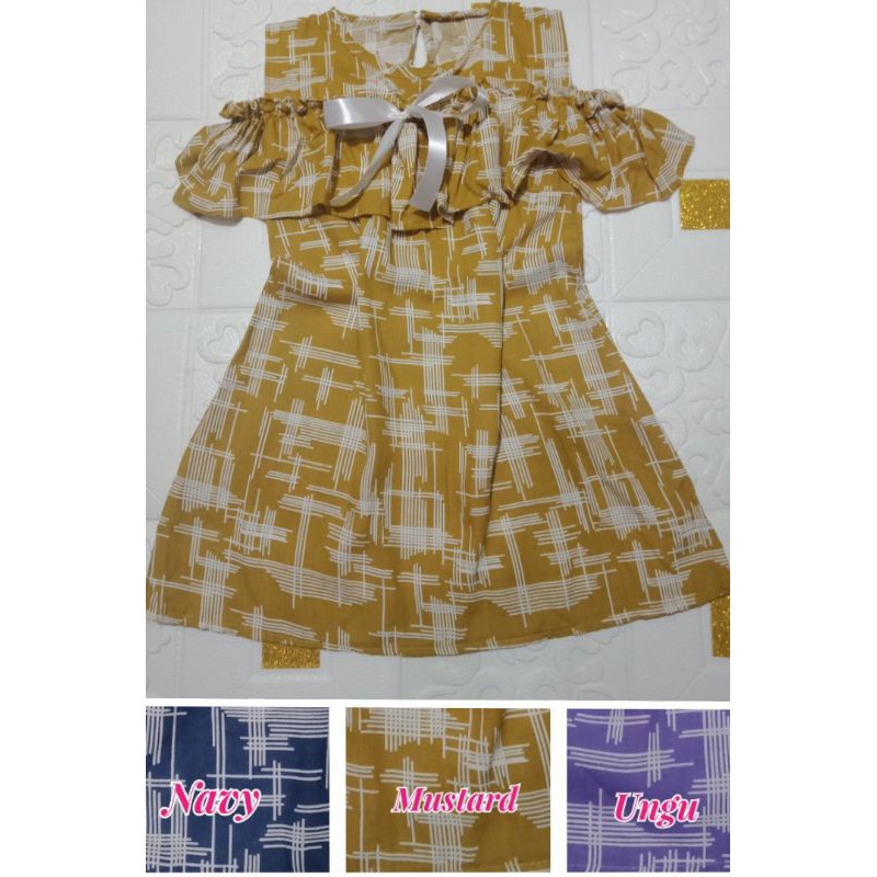 dress sabrina anak 3-4 tahun