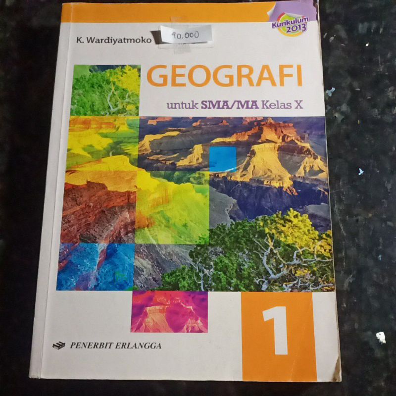 Buku Geografi kelas 10, X, Sma, Penerbit Erlangga, K.Wardiyatmoko, Kurikulum 2013.