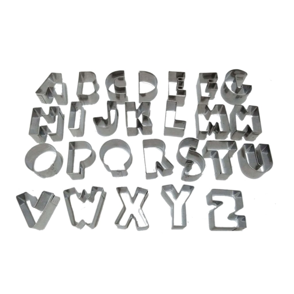 CETAKAN UNIK Cetakan Kue Kering Cookies Cutter Alphabet Huruf Abjad Stainless Steel