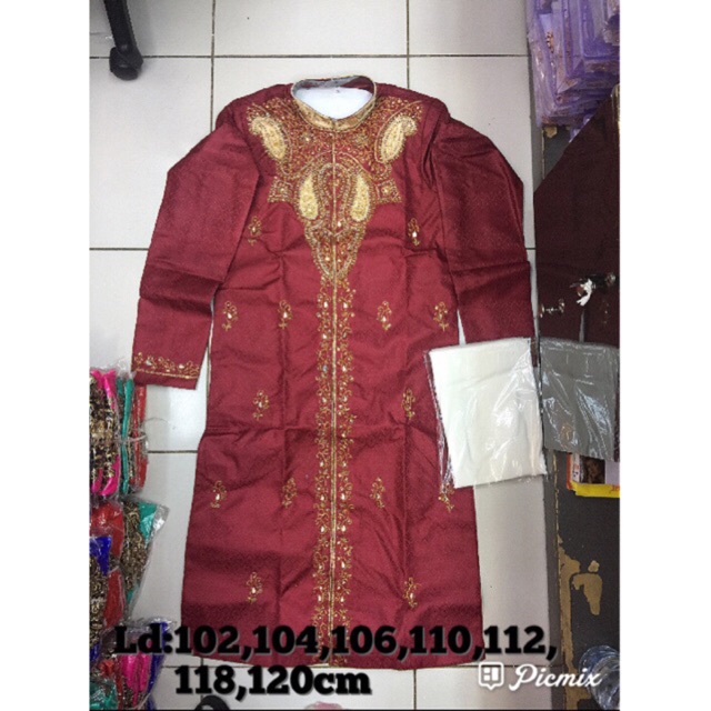 Baju india Sherwani dewasa merah maroon veer shahir sheikh yeh hai mohabbatein murah termurah