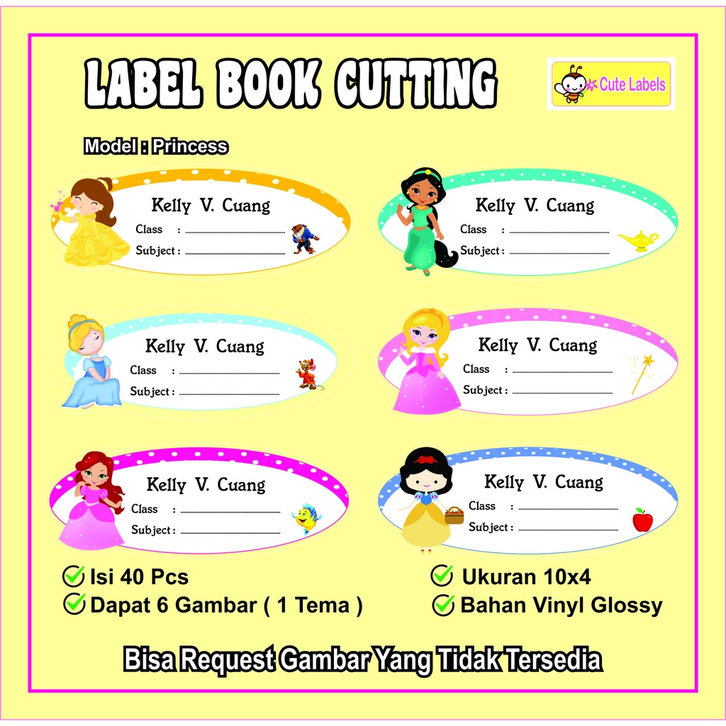 

Label Book Cutting PRINCESS CHIBI