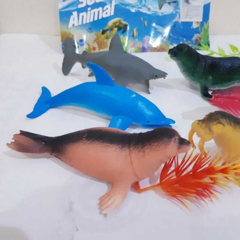Mainan Set Hewan Laut Besar Karet - Paket Sea Animal Anak Edukatif