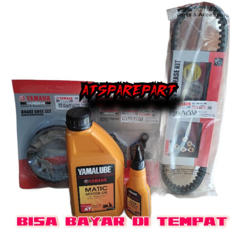 PROMO FLASH SALE ATS Paket service Yamalube 0.8 Van Belt 1set Tinggal Pasang Mio soul Mio Kode 5TL