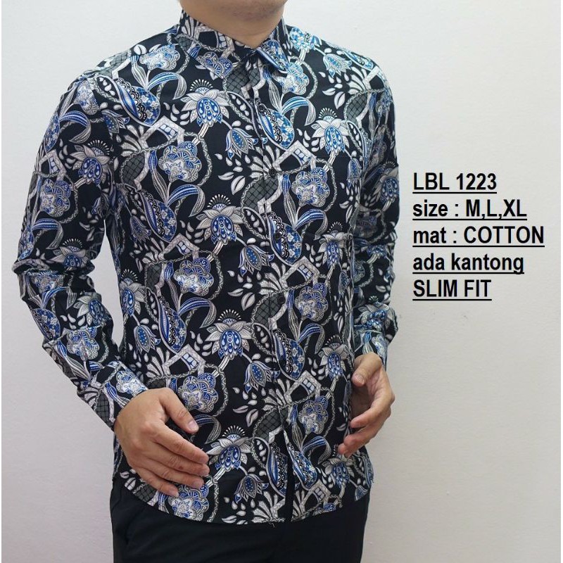 KEMEJA BATIK PRIA SLIM FIT BAJU BATIK PRIA SLIM FIT MODERN KEREN LBL1223