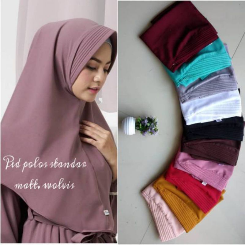 JILBAB BERGO PET SIMPLE WOLFIS/ KERUDUNG INSTAN POLOS SIZE M