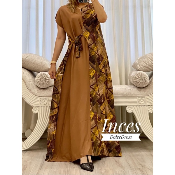 Daster Arab DOLCE INCES Original Label Dress Rayon Super-ATIFA: MOCCA