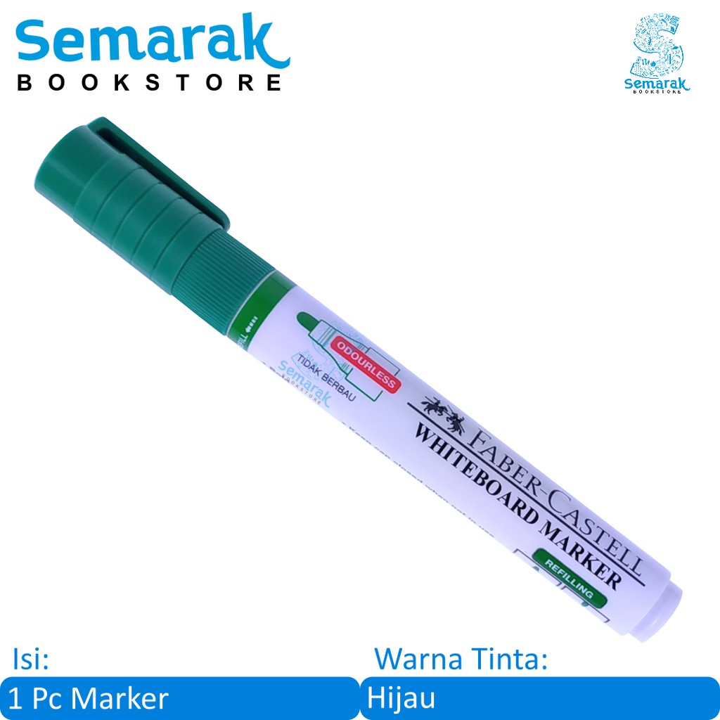 

Spidol Papan Tulis Dapat Dihapus Faber Castell Eco Whiteboard Marker - Hijau [1 Spidol]