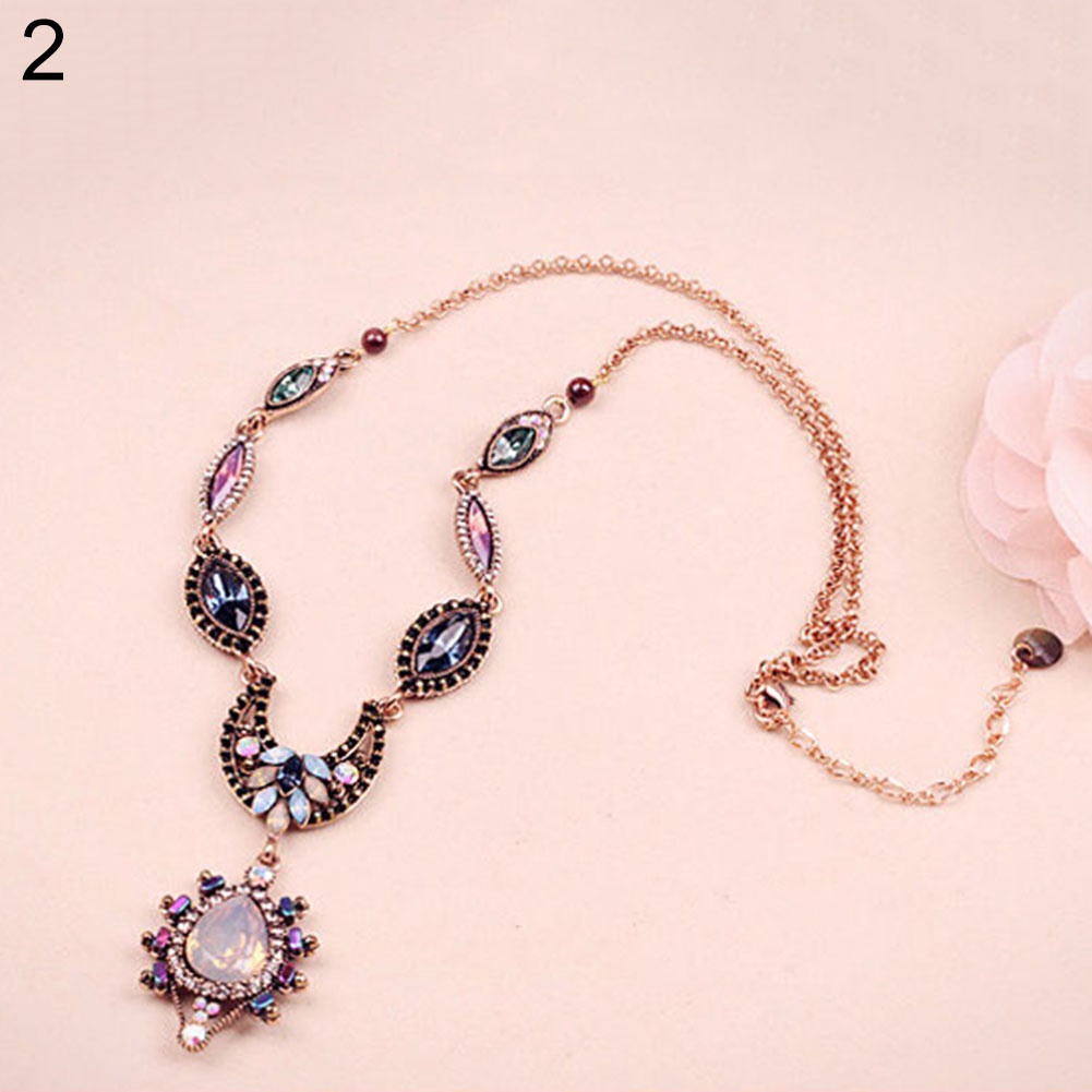 Hu Hu Hu Hu Hu Alat Bantu Pasang Kacamata♡ Kalung Statement Liontin Desain Bulan Sabittetesan Air Hias Berlian Imitasi Gaya Bohoistana Untuk Wanita