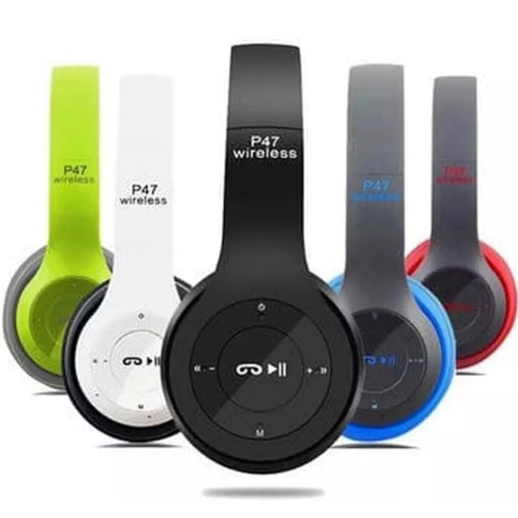 HEADSET-HANDSFREE HEADSET BLUETOOTH WIRELESS BANDO GAMING WIRELESS FULL BASS P47-SUPER BASS-5.0+EDR