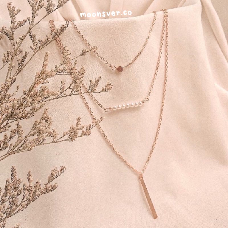 [ R E A D Y ] Kalung Wanita Aesthetic Multilayer Ala Korea Cantik THIRD SET 2 bisa COD