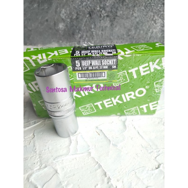 TEKIRO 1/2&quot; 22 MM Mata Kunci Sock Sok Panjang Deep Wall 22mm 6PT 12PT