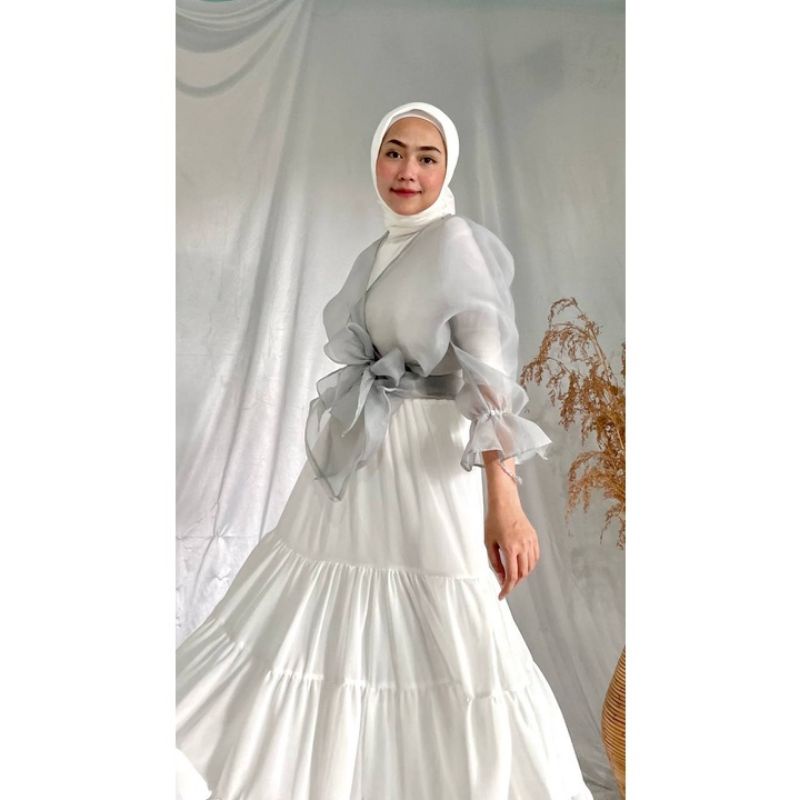 VIERRA OUTER Kondangan Atasan Organza transparan Ootd wanita