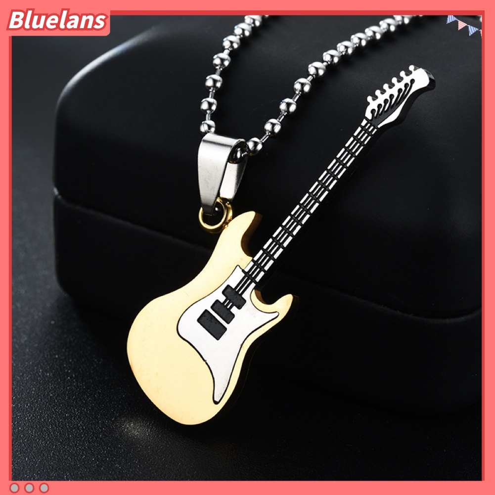 Kalung Rantai Panjang Liontin Gitar Gaya Hip Hop Untuk Pria Dan Wanita