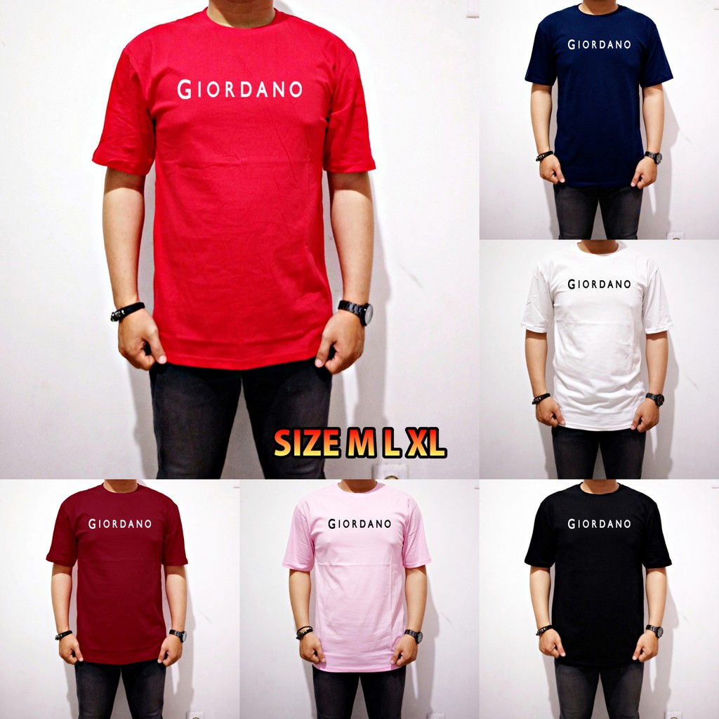  KAOS  GIORDANO  BASIC DISTRO PRIA UNISEX M REALPICT 6WARNA M 