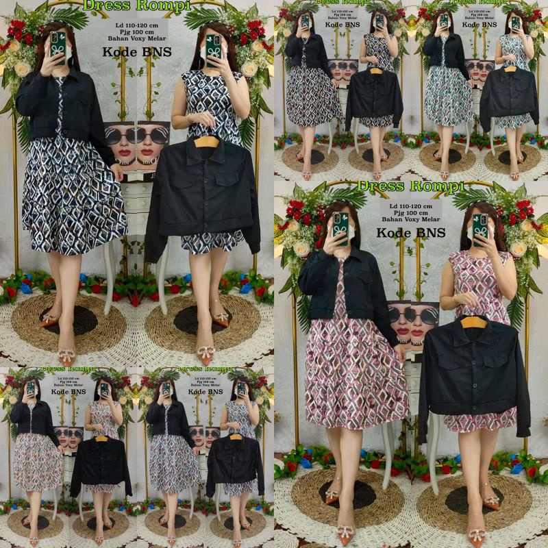 Dress 2in1 outer rompi lepasan BNS