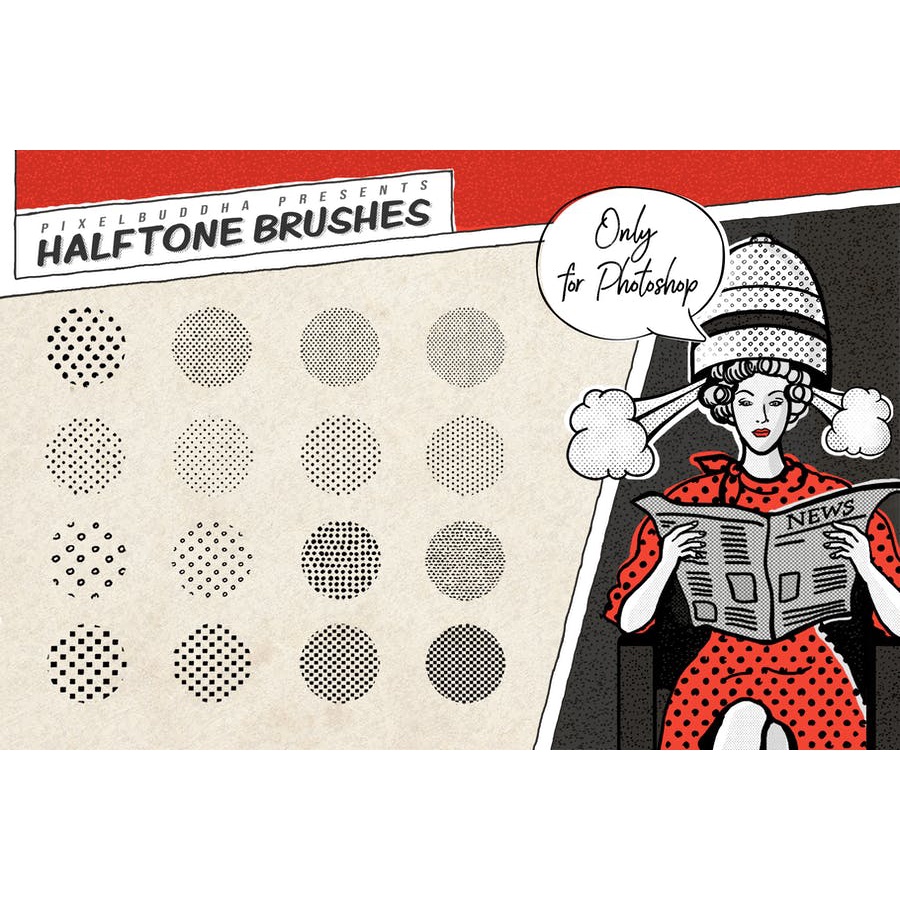 Dots Squares Halftone - Photoshop Brushes