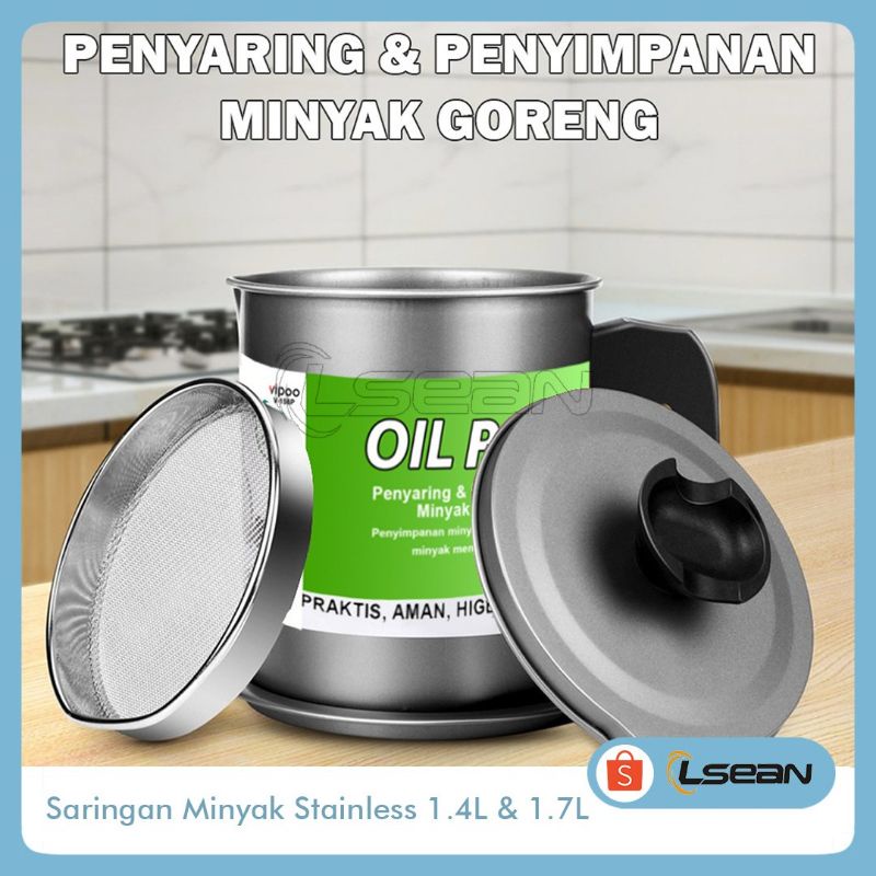 OIL POT Wadah Saringan Minyak Stainless Steel / Gelas Saringan Minyak