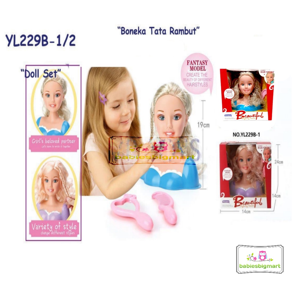 Mainan Anak Boneka Salon Hairstylist Fashion Hair Mainan Boneka Model Rambut Set YL229B