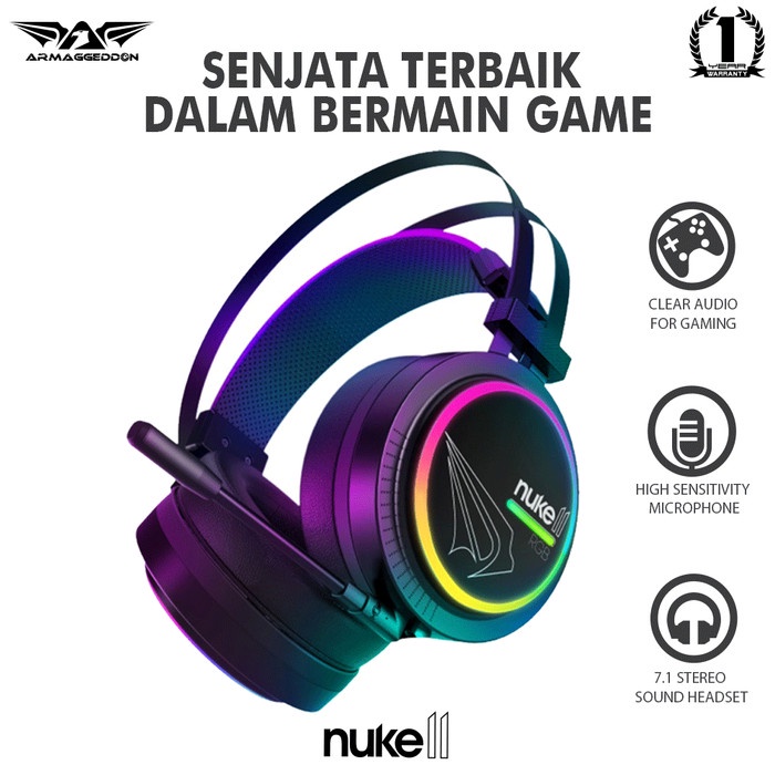 Headset Gaming Armaggeddon Nuke 11 (RGB 16.8 Millon Colours)