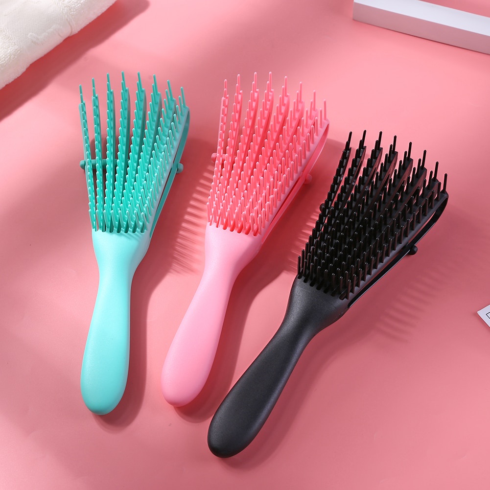 YBLNTEK Sisir Rambut Anti Rontok Detangling Hair Comb Brush Salon Detangling Brush for Curly Hair Non-slip Rubber Octopus Hair Brush Comb Scalp Massage Brushes Hair Styling Tool Massage Detangling Hair Brush Scalp Massage Hair Comb Detangling Brush