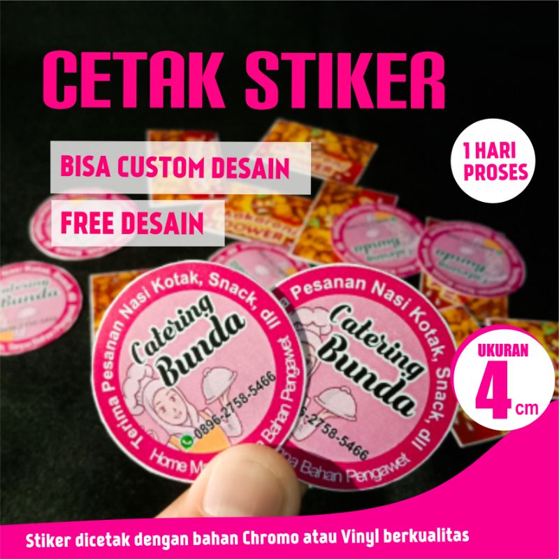 

CETAK STIKER VINYL/CHROMO LABEL KEMASAN MURAH CUSTOM FREE DESAIN