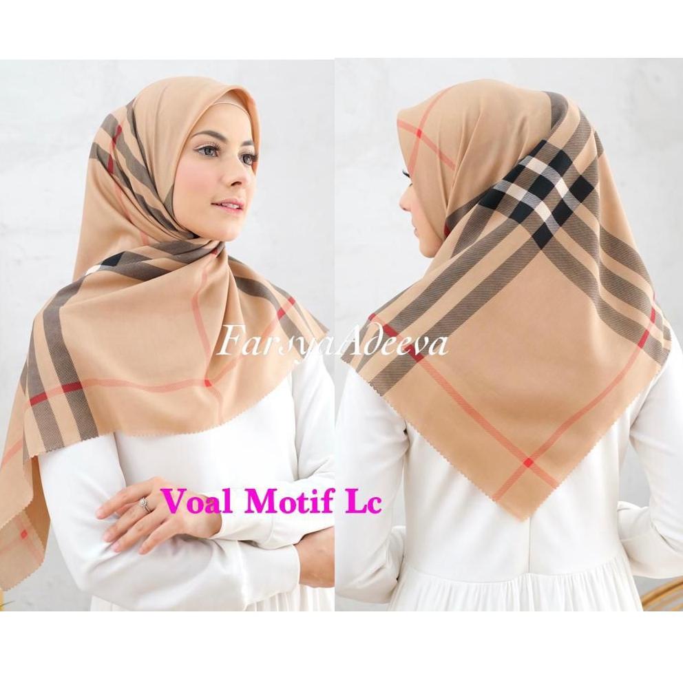 {Vn31au22n} (A) Jilbab segi empat VOAL PREMIUM LC || Farsya Adeeva || Hijab Voal motif Laser Cut