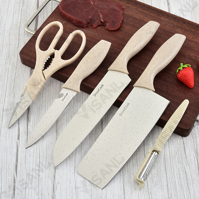 Pisau Set Stainless dilapis anti lengket 1 Set isi 6 termurah Set Pisau Dapur Kitchen Knife Set