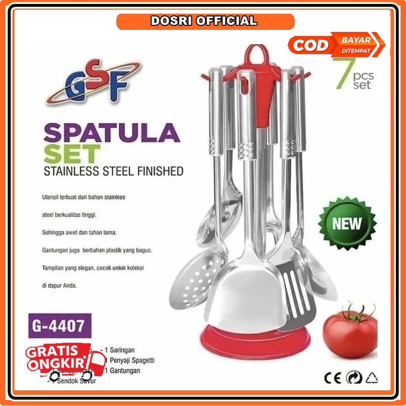 [BISA COD] 7in1 SET PERALATAN Masak (KITCHEN TOOLS SET) / Spatula Set Stainless