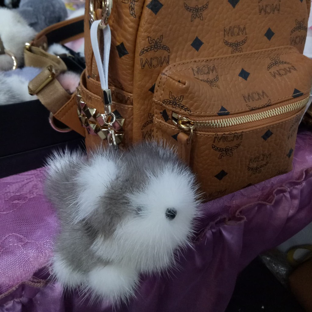 dogie mink fur 12cm bag charm doll