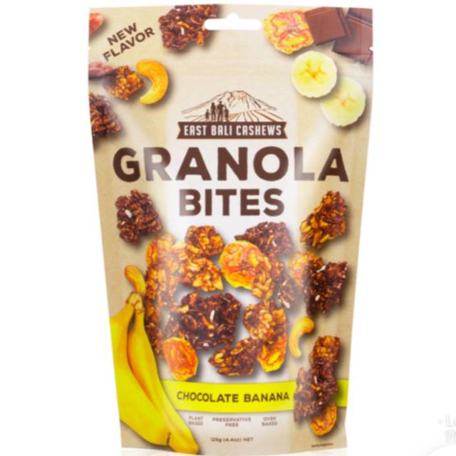 

East bali cashews granola bites chocolate banana
