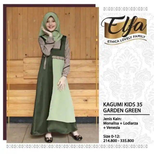Gamis anak Ethica kagumi kids 35 garden green