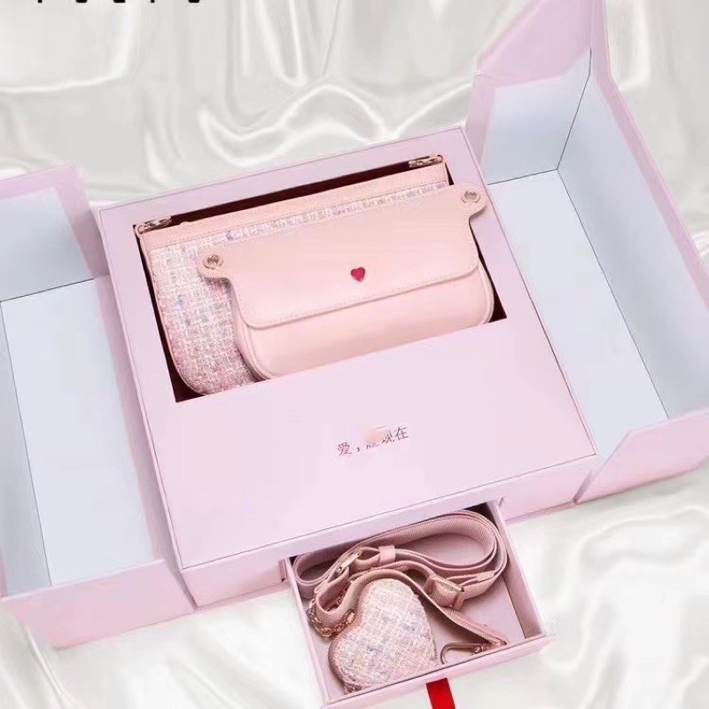 TAS IMPORT PEDRO GIFT SET BOX PINK BLUE PDRO SLING BAG