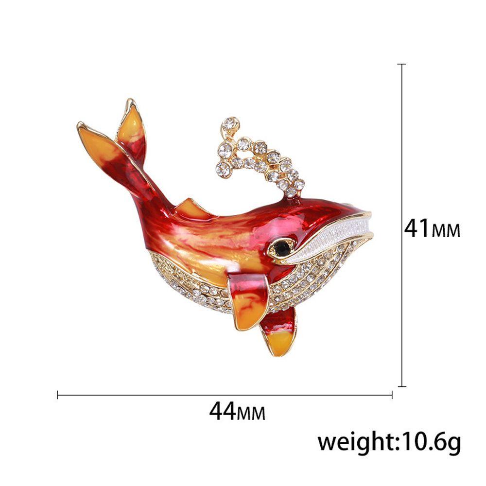 Mxbeauty Bros Pin Enamel Bentuk Ikan Paus Aksen Berlian Imitasi Bahan Alloy Gaya Korea