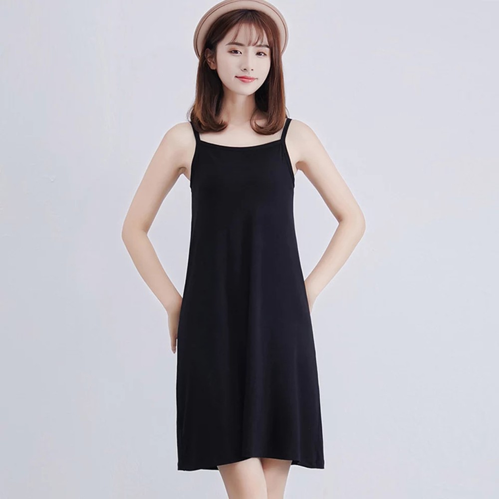 Midi Dress Camisoles Singlet Tali kecil Wanita Gaya Korea - XSHOP Anggun