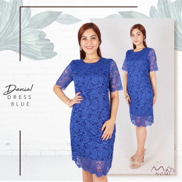 BK DRESS PESTA BRUKAT LACE IMPORT JUMBO/ GAUN PESTA PENDEK BIGISIZE MERAH BIRU/ DANIAL