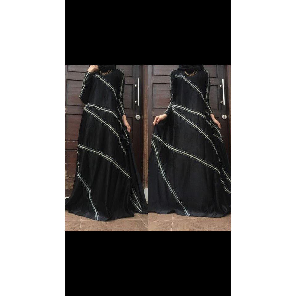 Black Abaya Turki Abaya Pesta Simple