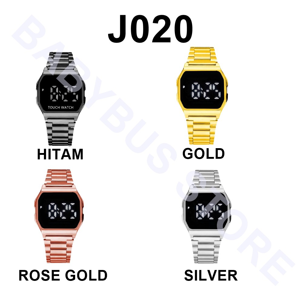 BBS J020 Jam Tangan Digital Led Touch Screen Anti Air Strap Stainless Steel Untuk Pria / Wanita