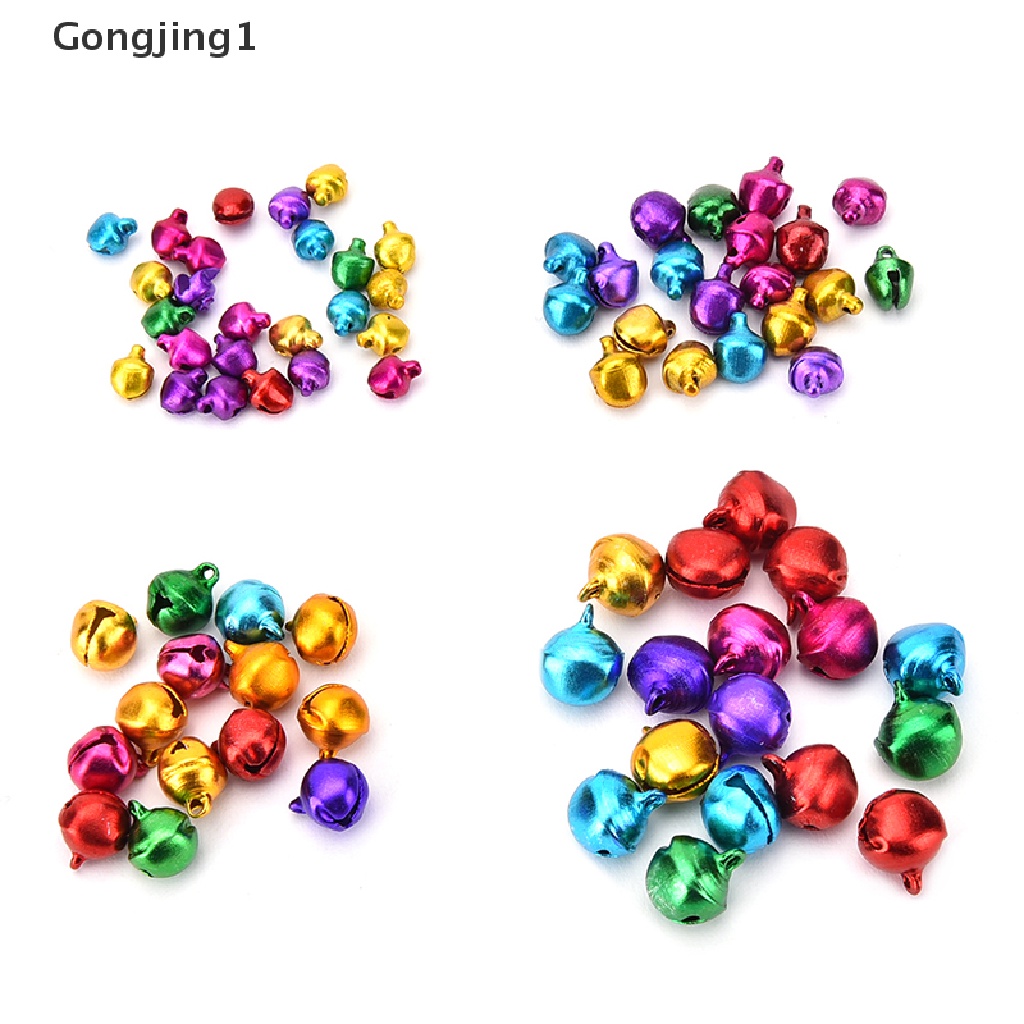 Gongjing1 100pcs / Set Lonceng Kecil Warna-Warni Untuk Dekorasi Liontin / Kerajinan Tangan DIY