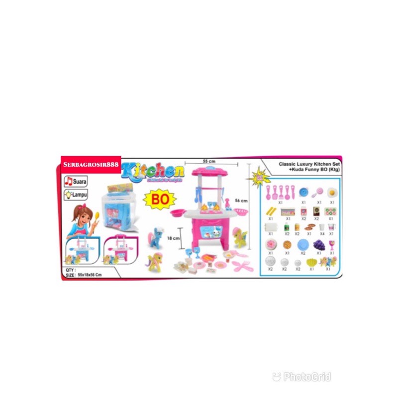 MAINAN ANAK KITCHEN SET LITTLE PONY JUMBO FK112 - mainan anak kitchen set kuda pony - mainan anak
